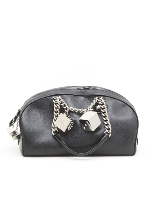 DIOR handbag in black grained leather