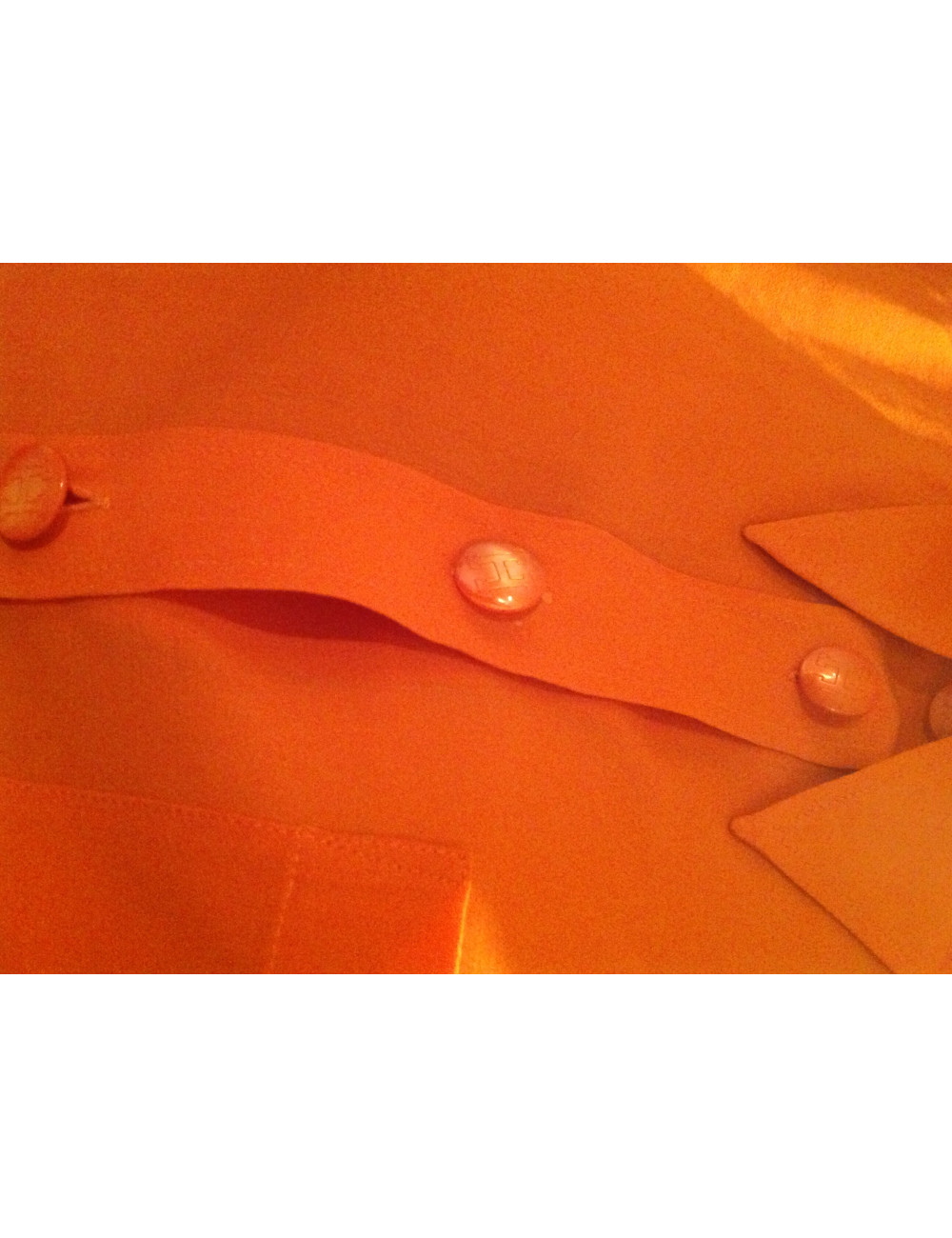 Chemisier HERMES orange en laine vierge