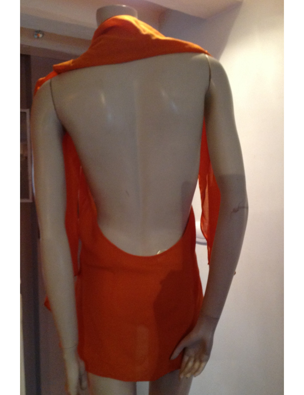 Chemisier HERMES orange en laine vierge