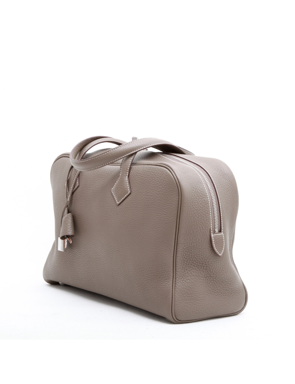 Sac Victoria HERMES taurillon clémence étoupe