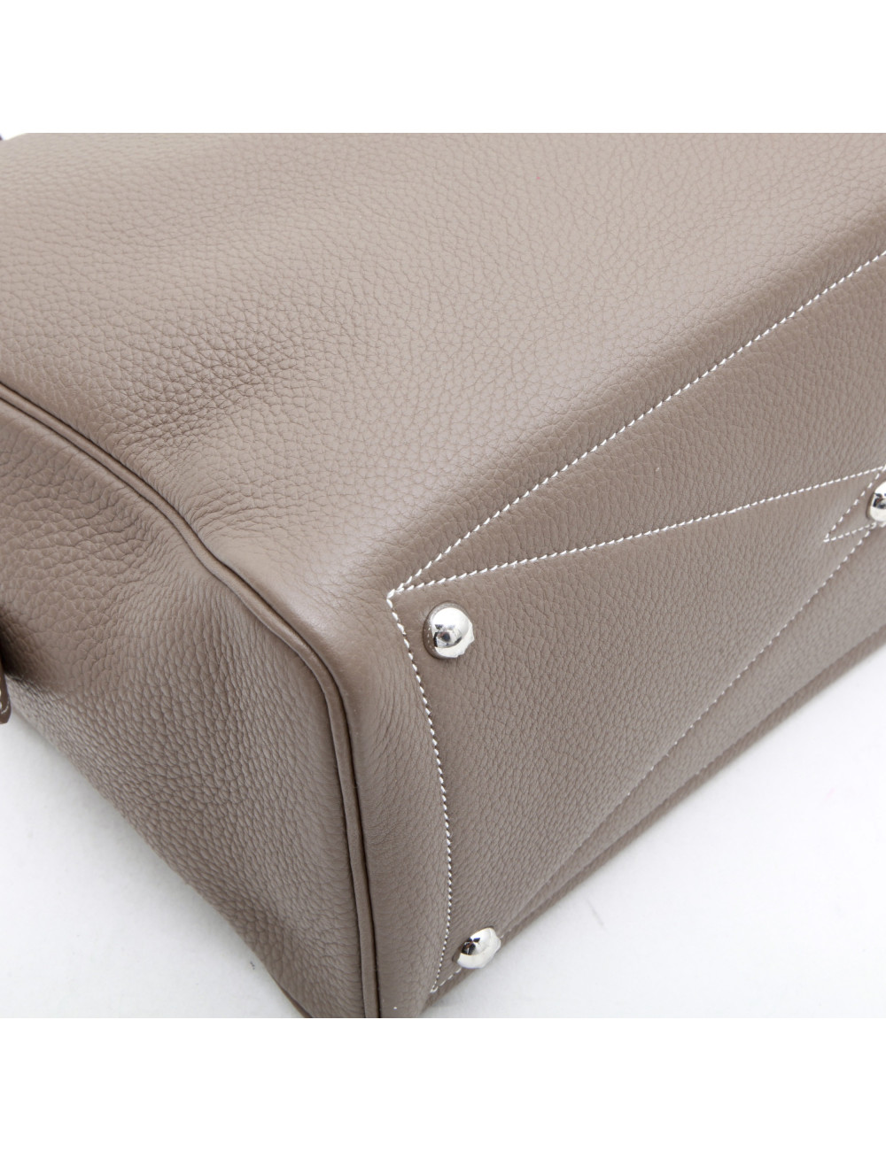 Sac Victoria HERMES taurillon clémence étoupe