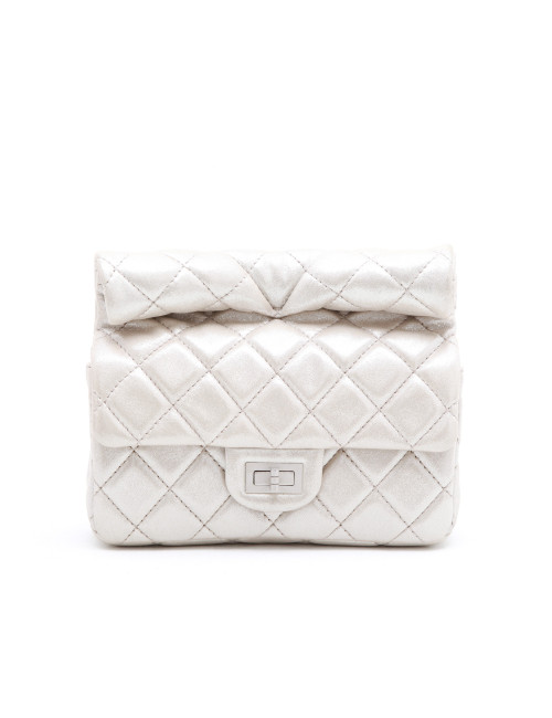 Pochette CHANEL cuir lamé