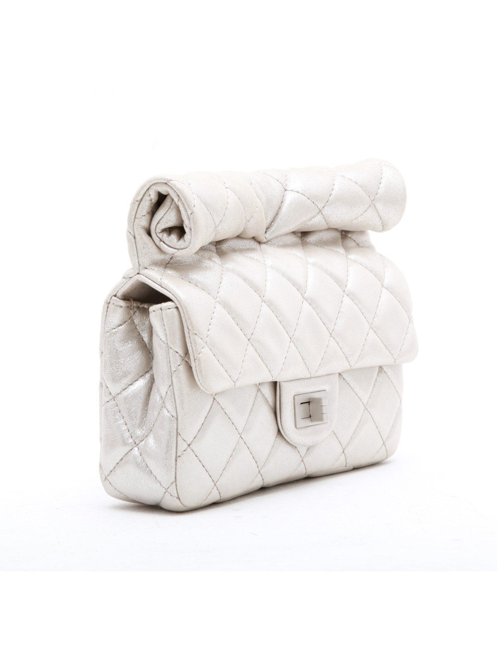 Pochette CHANEL cuir lamé