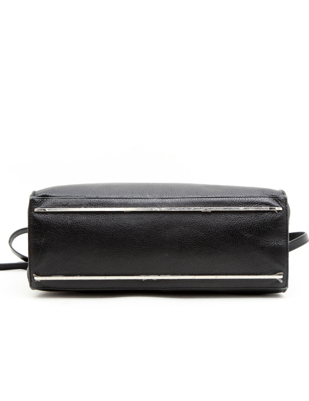 BALENCIAGA 'Le Dix' bag in shiny black grained leather and ostrich