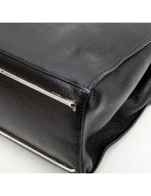 Sac BALENCIAGA cuir et autruche noir