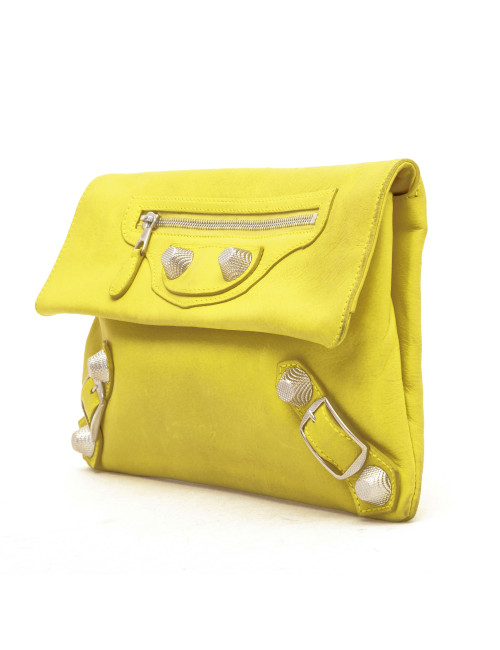  BALENCIAGA clutch 'Giant Envelope' in yellow leather