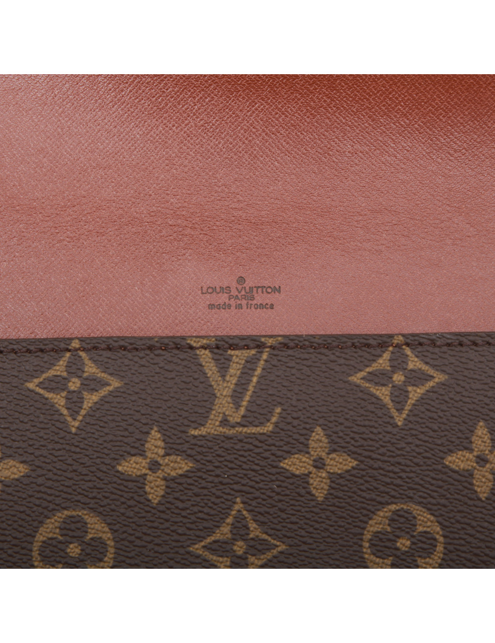 LOUIS VUITTON vintage clutch in brown monogram canvas and leather