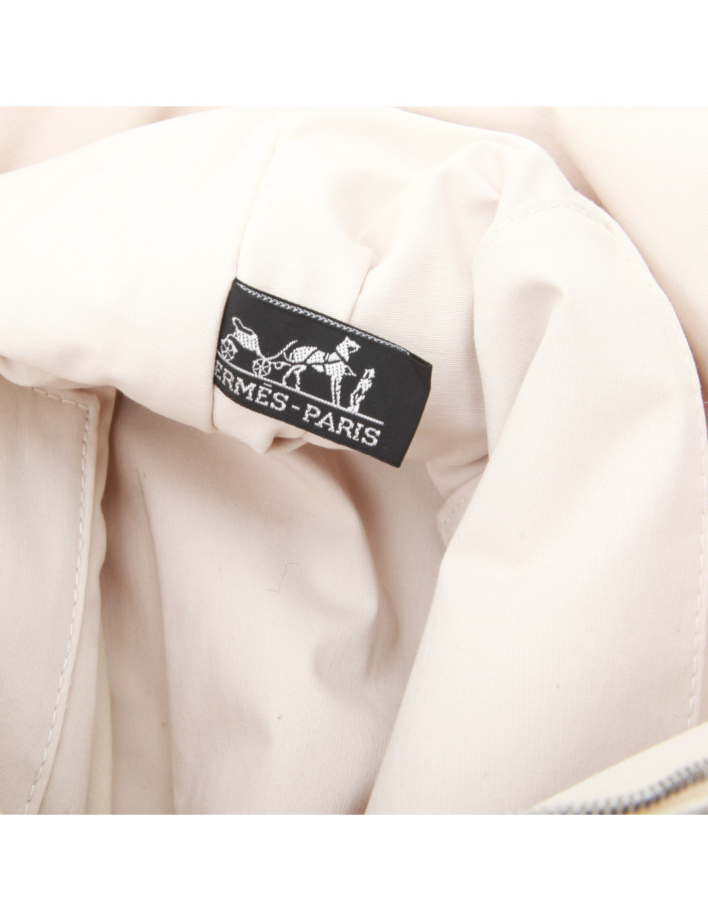 Pochette HERMES toile ecru GM