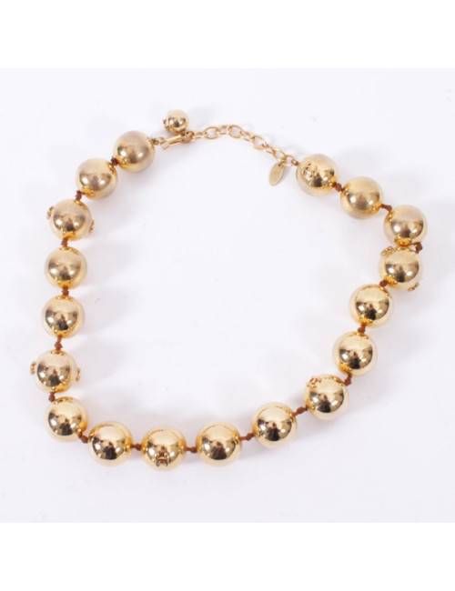 Collier CHANEL boules dorées 