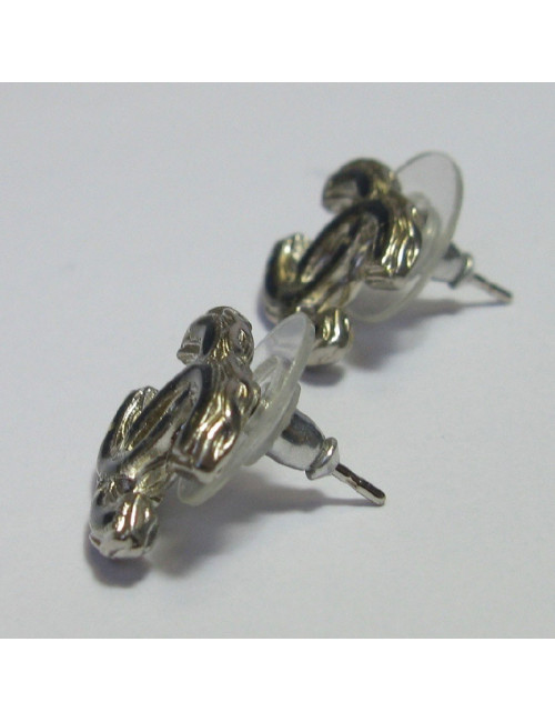 Bo CC Chanel doré émail noir