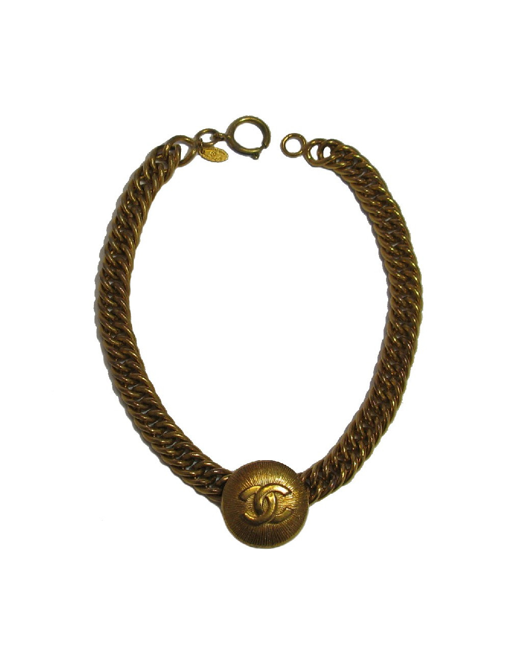 CHANEL vintage choker necklace in gilded metal