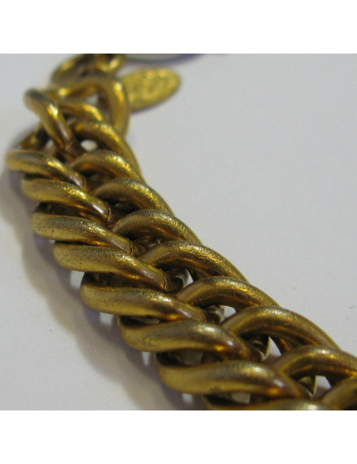 Collier CHANEL ras de cou vintage en métal doré