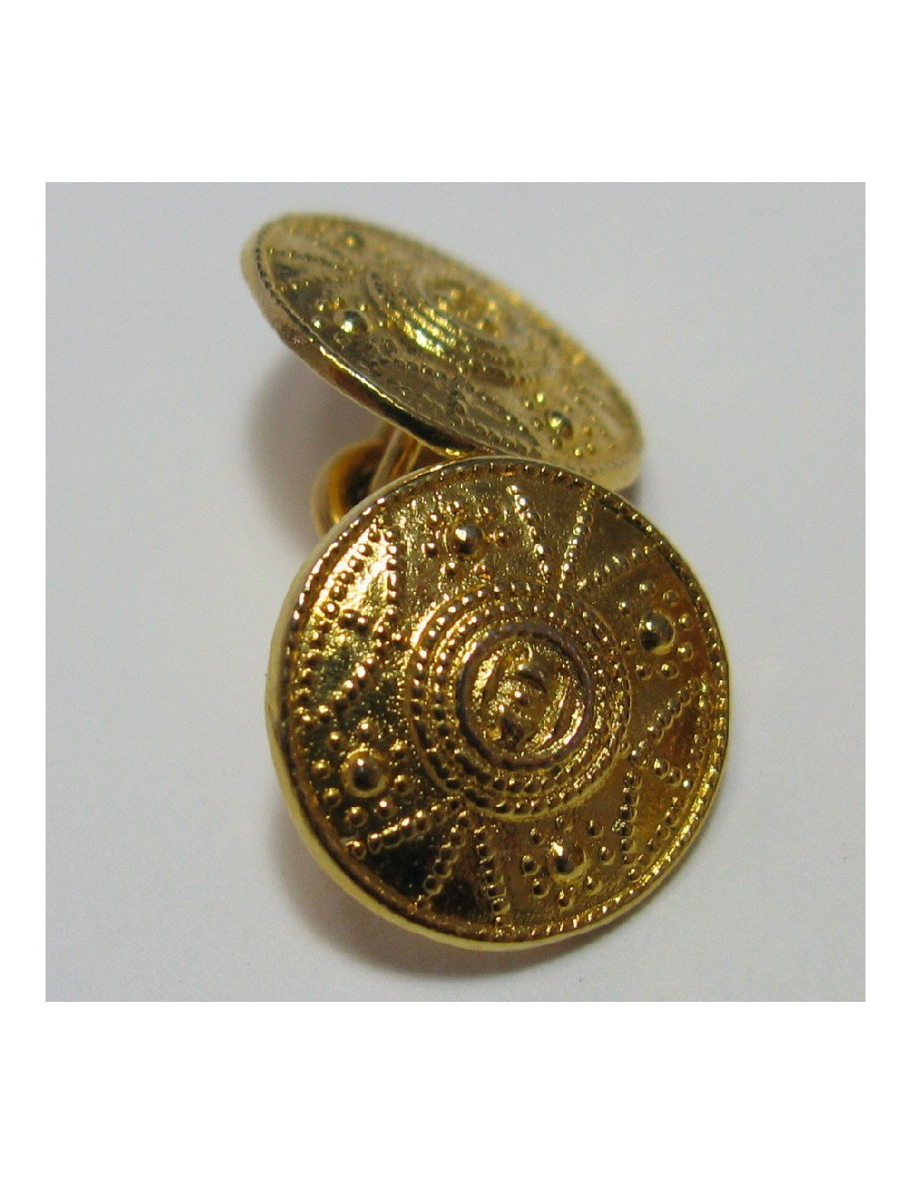 CHANEL vintage round cufflinks in gilded metal