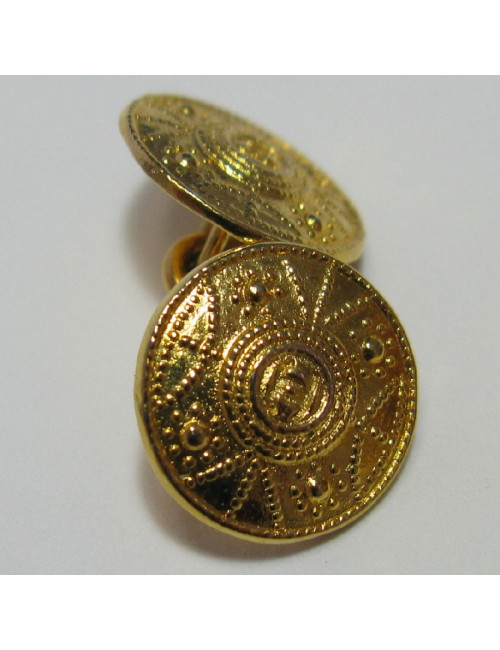 CHANEL vintage round cufflinks in gilded metal