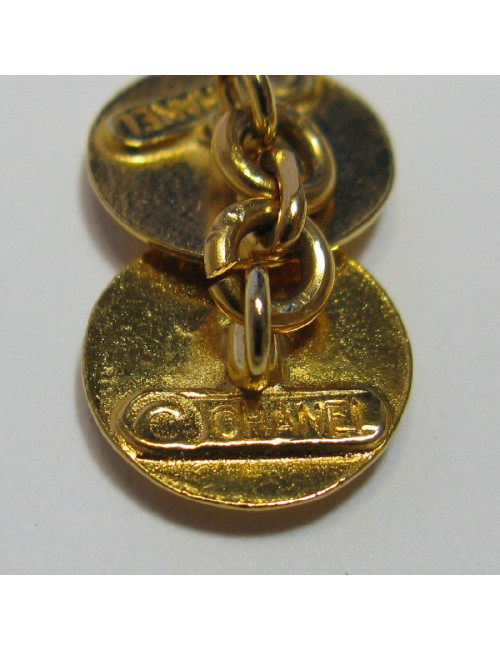 Boutons de manchette CHANEL Vintage en métal doré