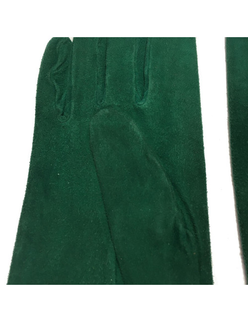 CHRISTIAN DIOR green suede gloves