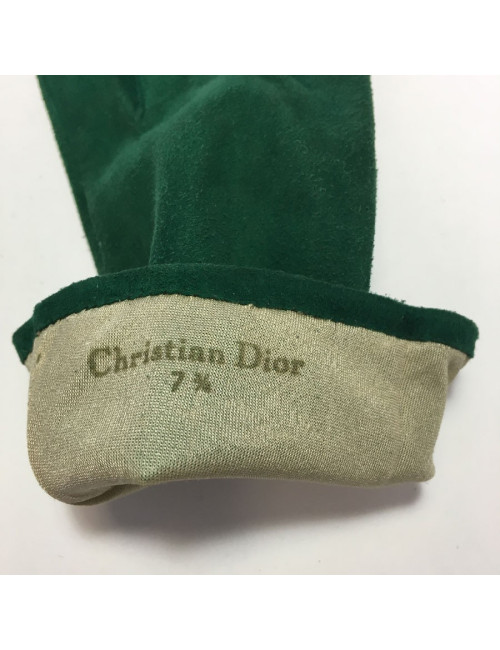 Gants CHRISTIAN DIOR suede verte
