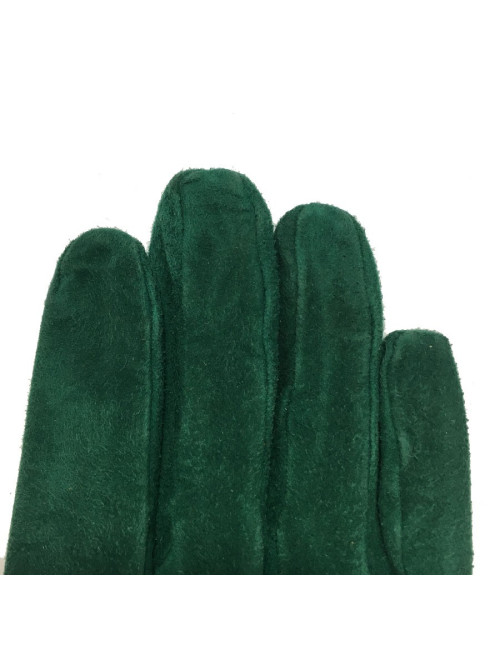 CHRISTIAN DIOR green suede gloves