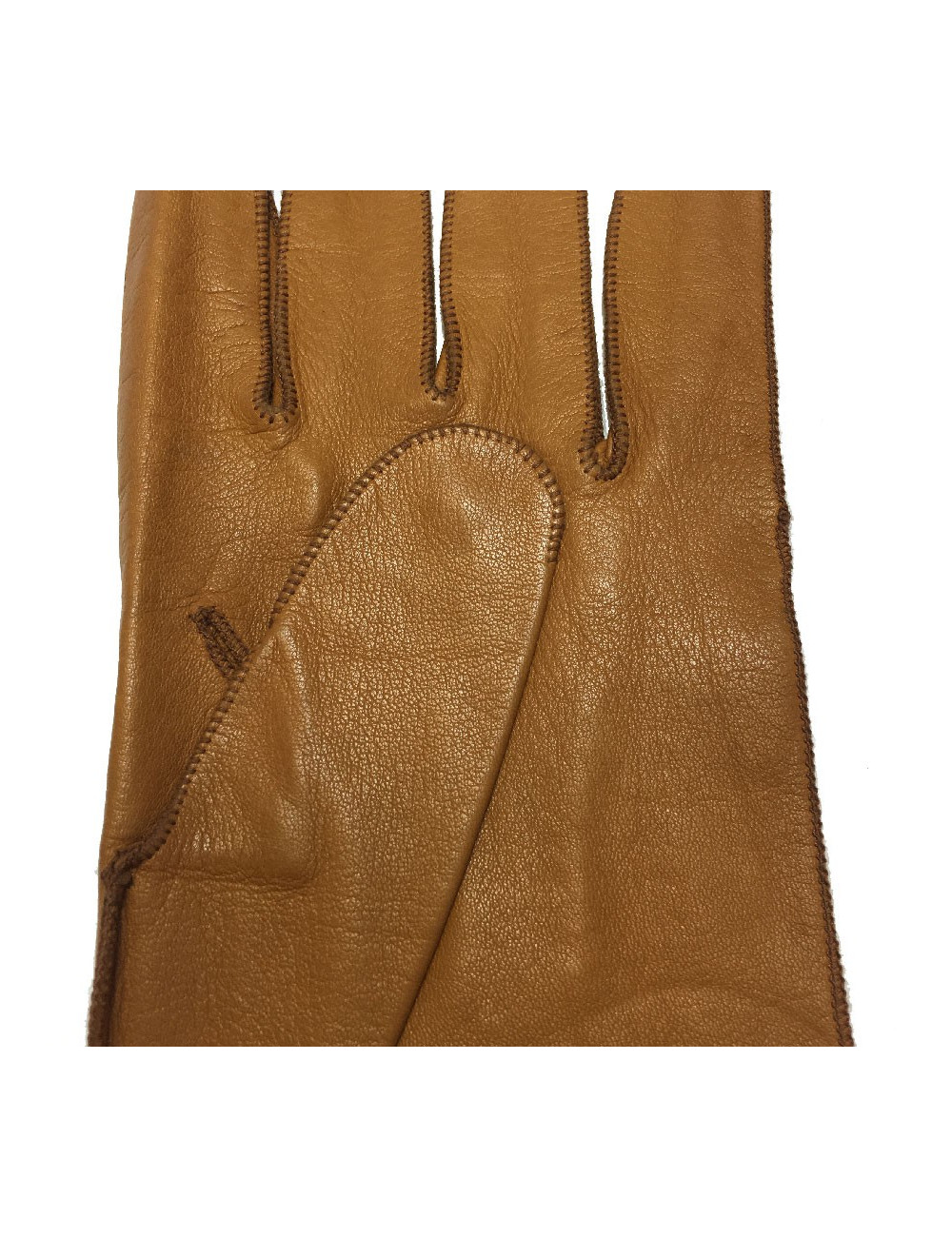 Gants CHRISTIAN DIOR bicolore cuir blanc et caramel