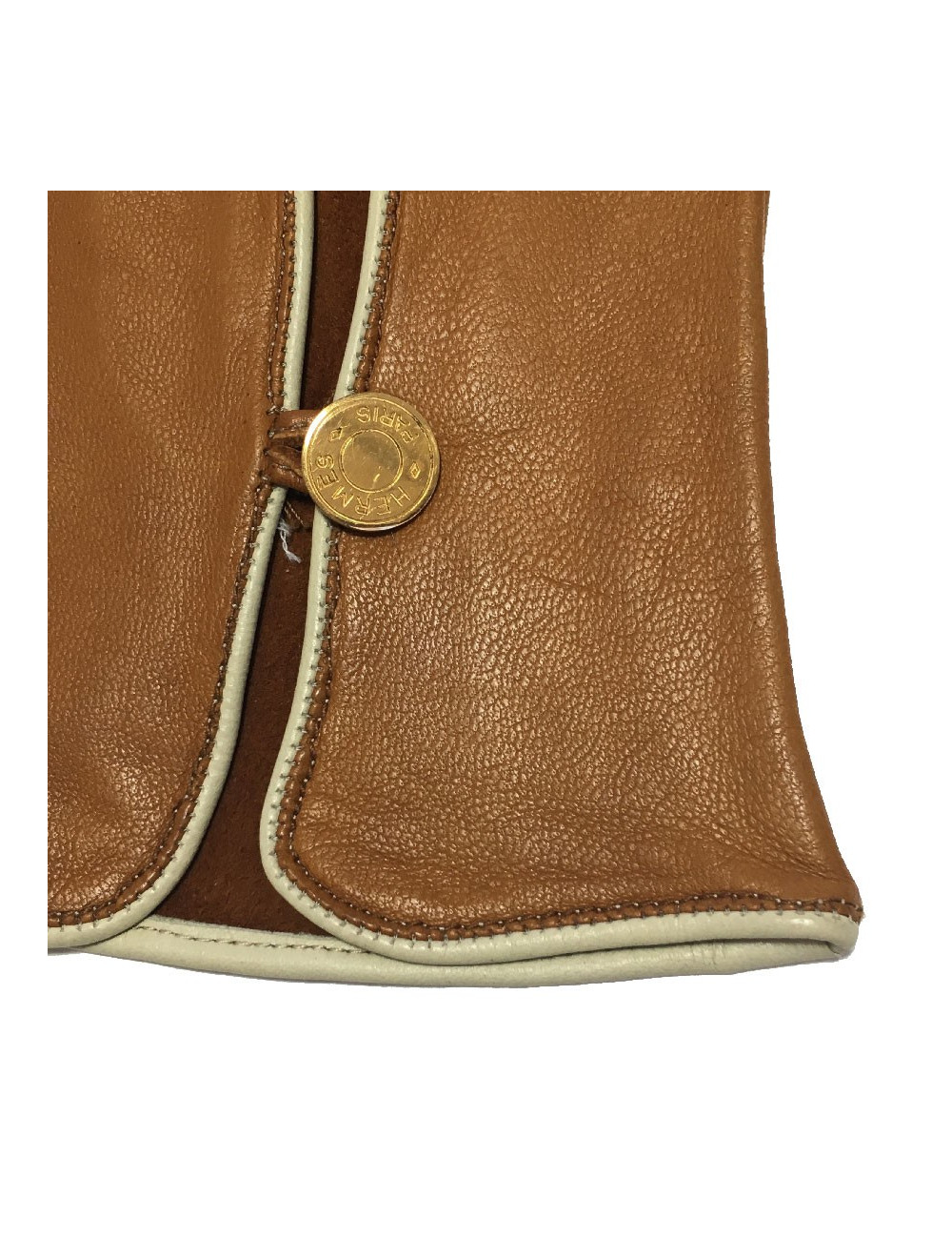 Gants HERMÈS T 7,5 en cuir caramel