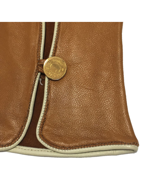 Gants HERMÈS T 7,5 en cuir caramel