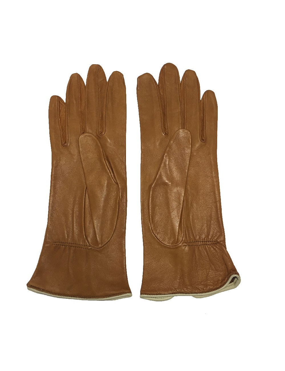 Gants HERMÈS T 7,5 en cuir caramel