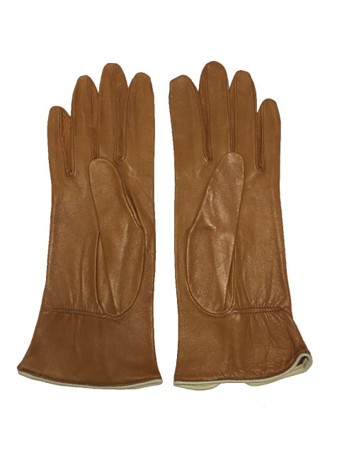 Gants HERMÈS T 7,5 en cuir caramel