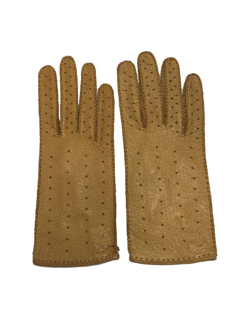 Gants CHRISTIAN DIOR en pécari beige foncé