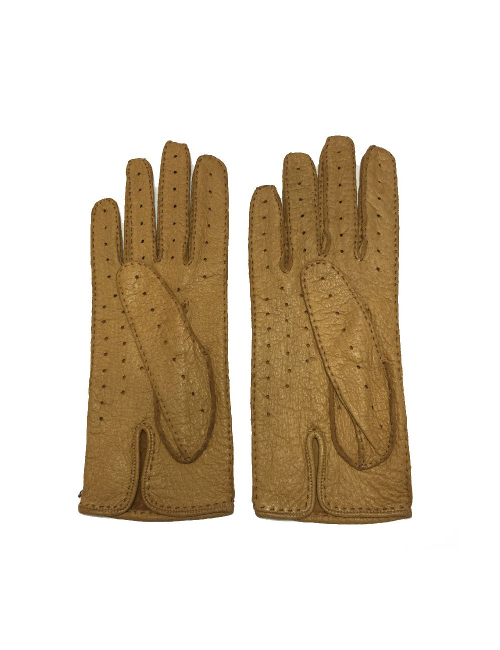 Gants CHRISTIAN DIOR T8 en pécari beige foncé
