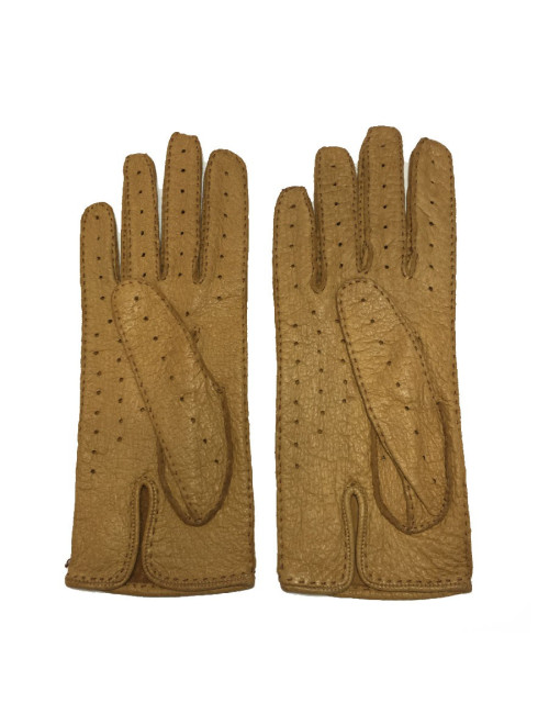 Gants CHRISTIAN DIOR T8 en pécari beige foncé