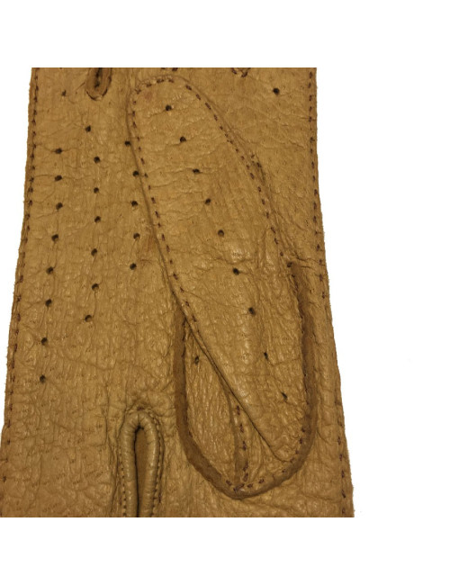 CHRISTIAN DIOR gloves in dark beige peccary leather size 8EU