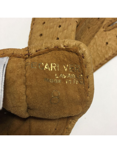 Gants CHRISTIAN DIOR T8 en pécari beige foncé