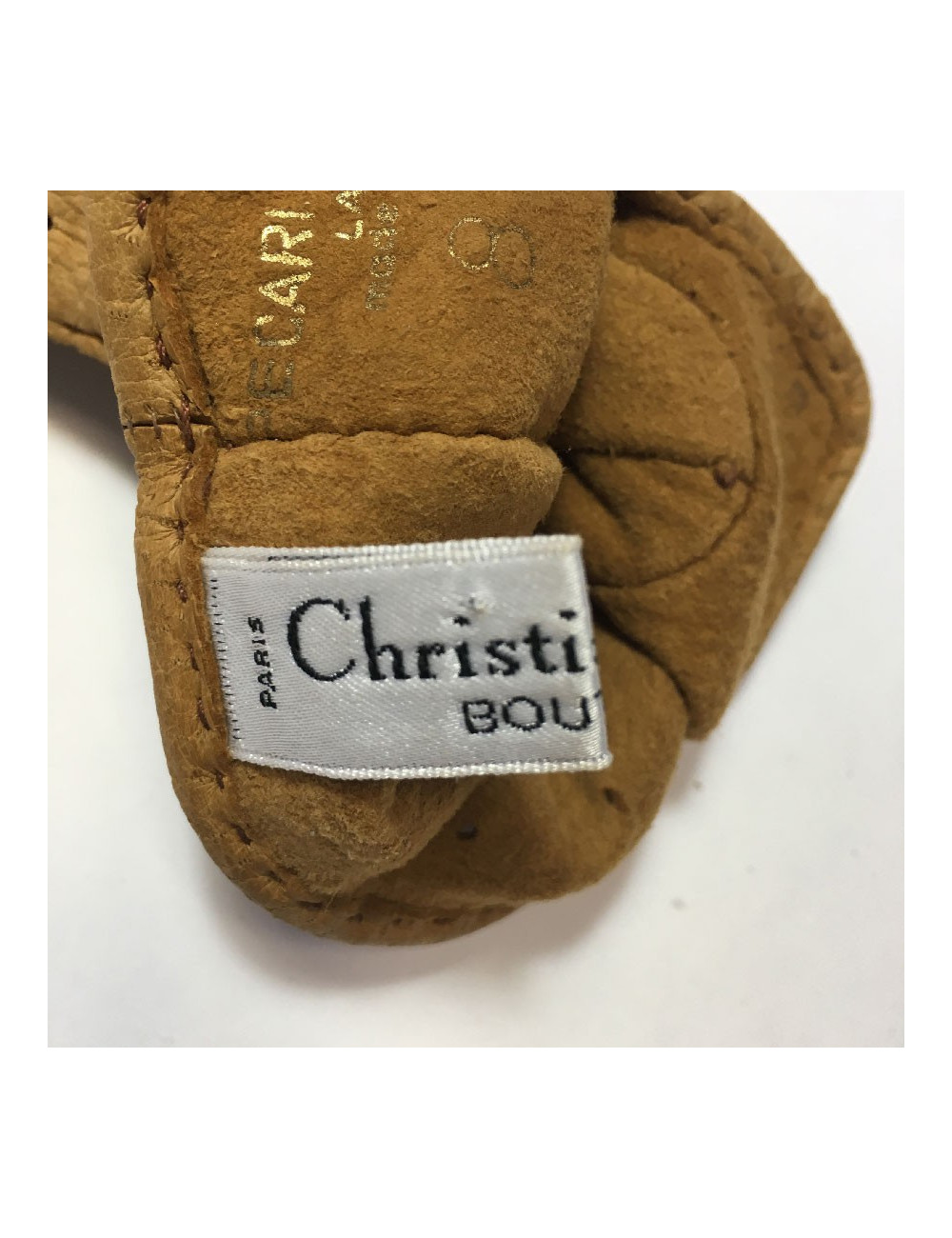Gants CHRISTIAN DIOR T8 en pécari beige foncé