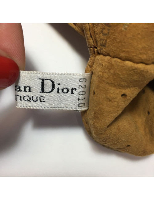 CHRISTIAN DIOR gloves in dark beige peccary leather size 8EU