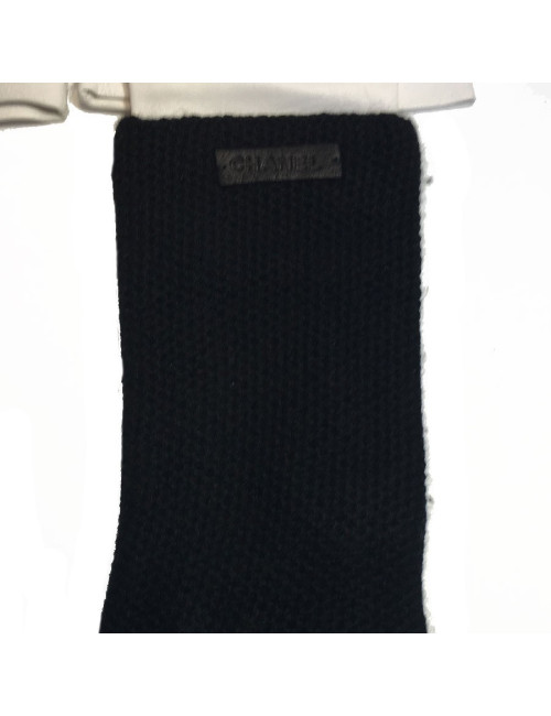 Gants longs cachemire et cuir blanc CHANEL T7,5