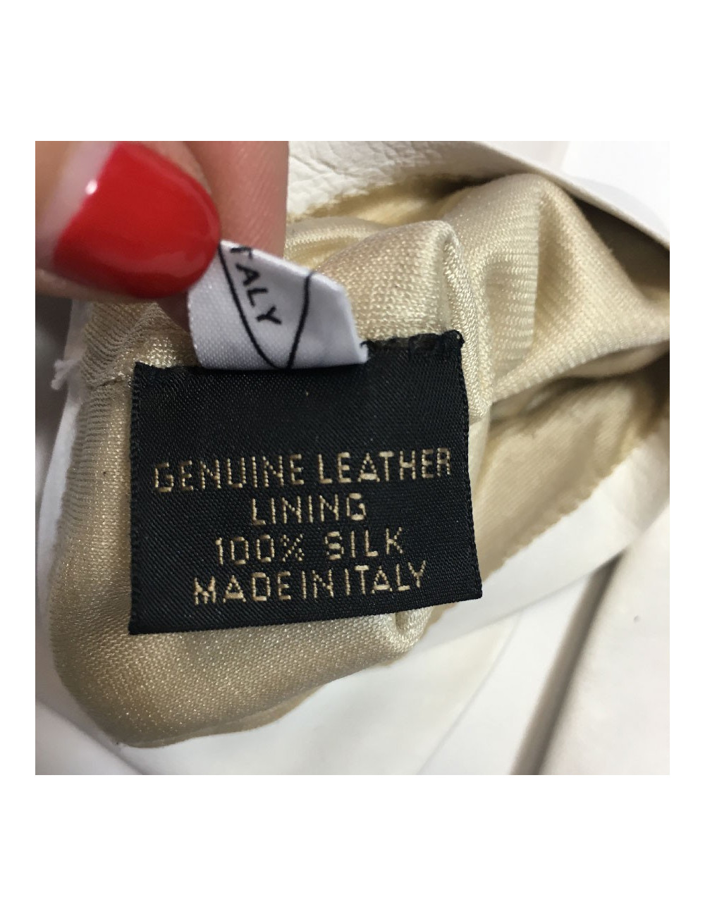 CHANEL long gloves in white leather and black cashmere size 7.5