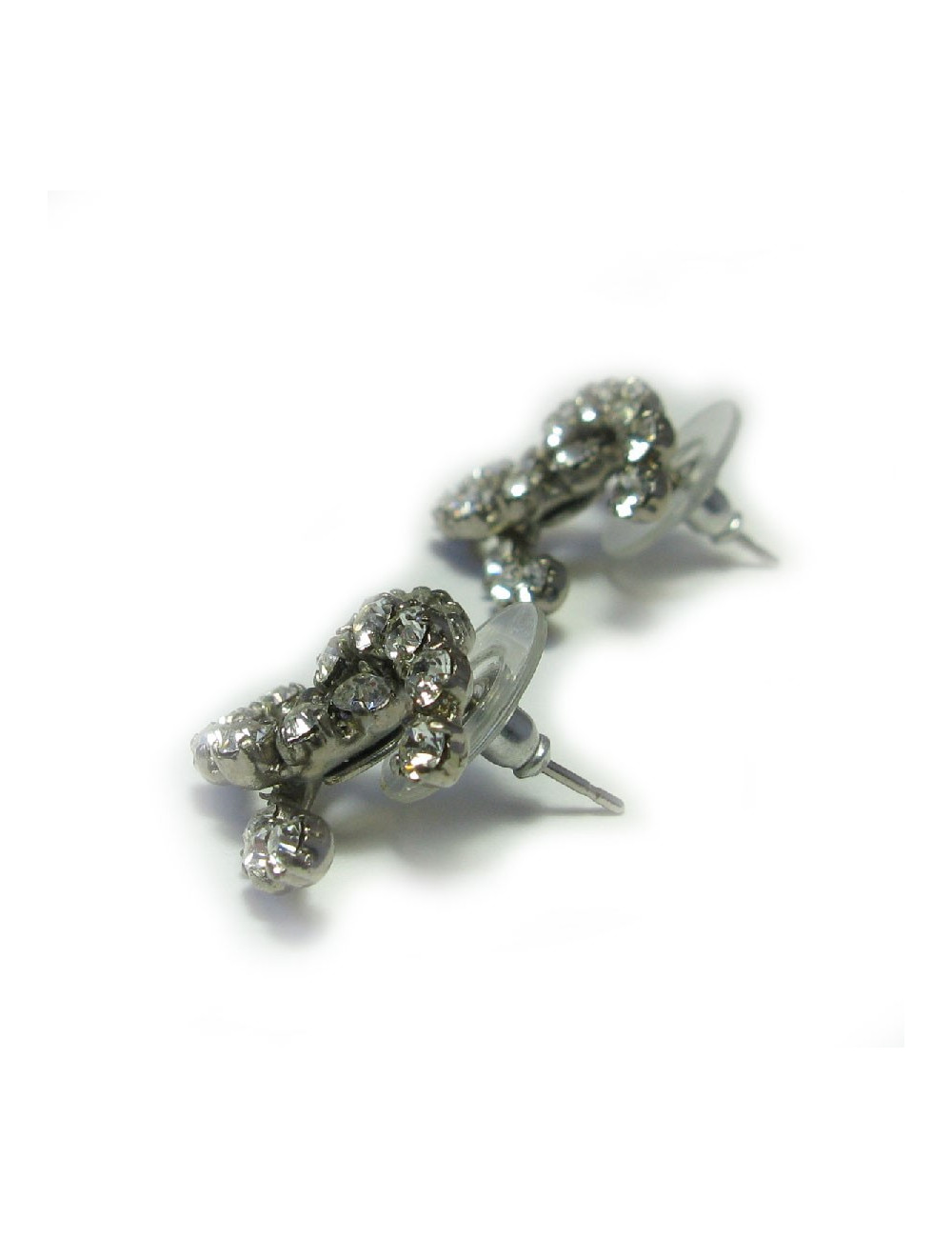 Boucles d'oreilles clous CHANEL CC strass