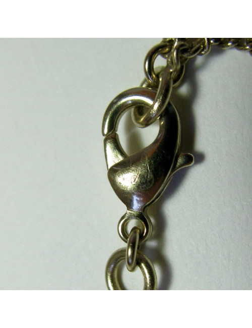 Collier CHANEL pendentif perle nacrée CC et pâte de verre