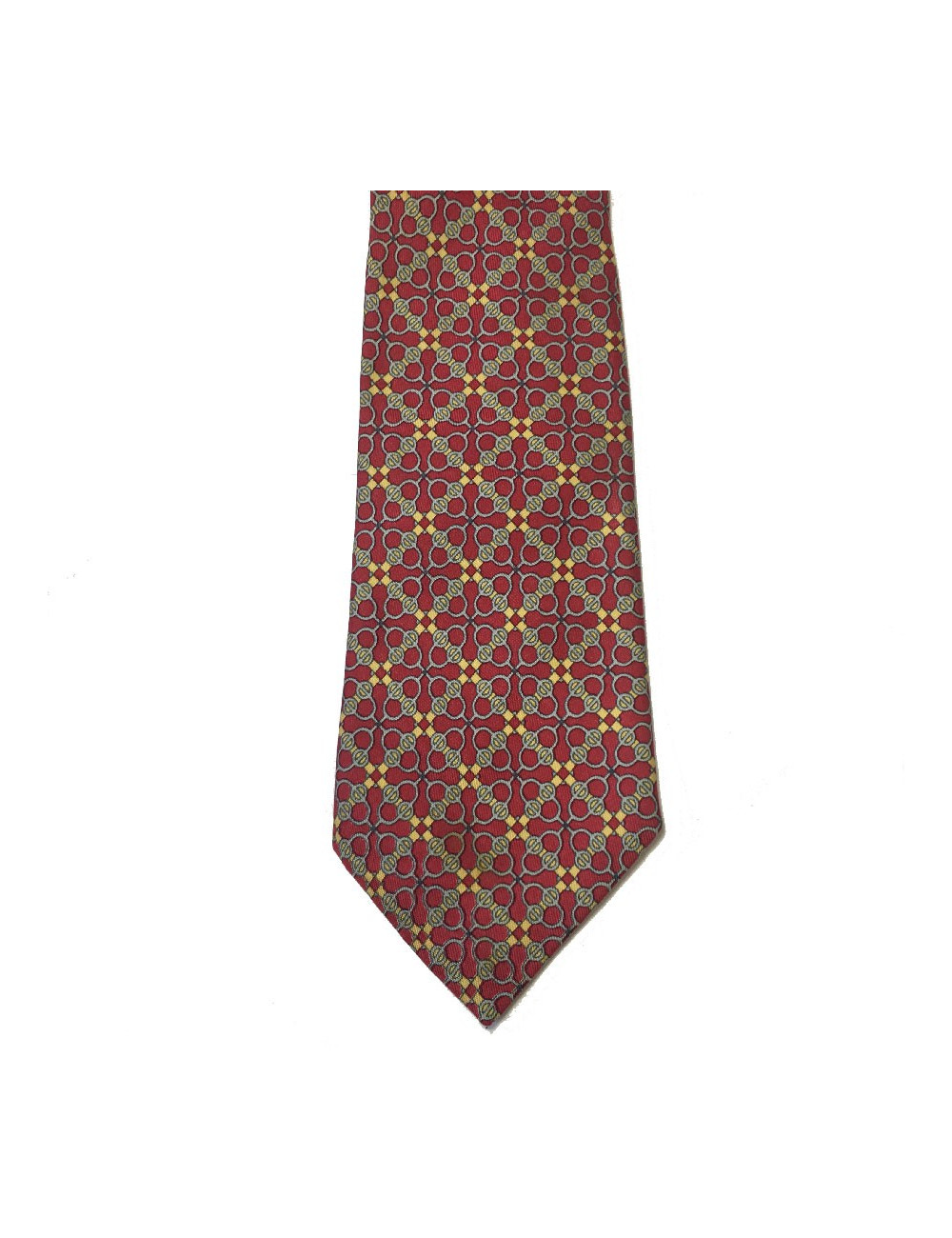 HERMÈS tie in printed fuchsia silk