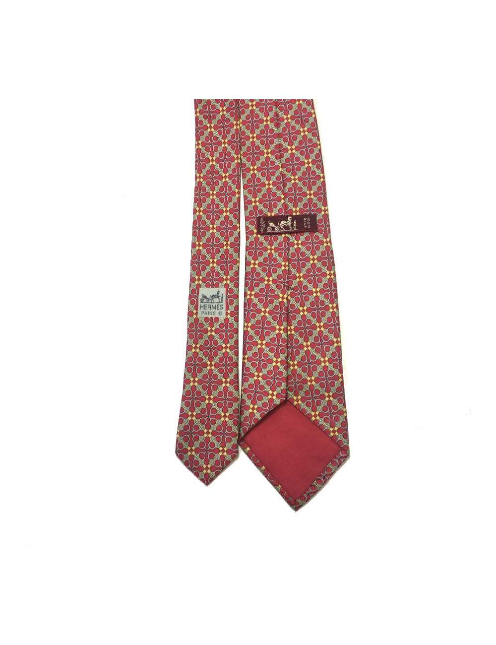 Cravate HERMÈS en soie imprimée fuchsia