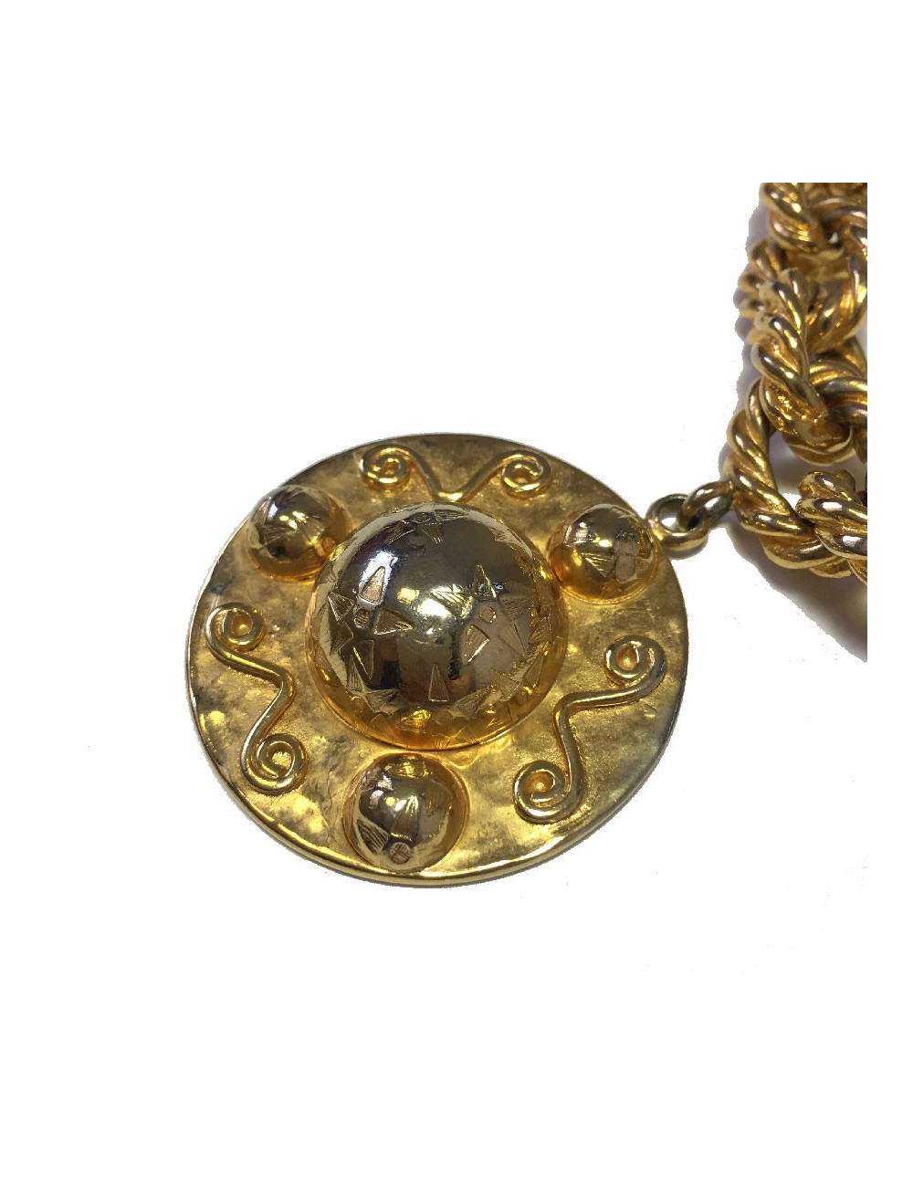 CELINE vintage chain necklace in gilded metal