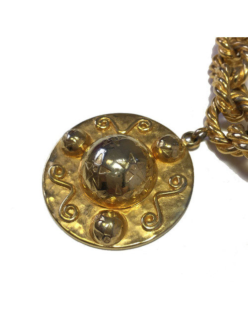 CELINE vintage chain necklace in gilded metal