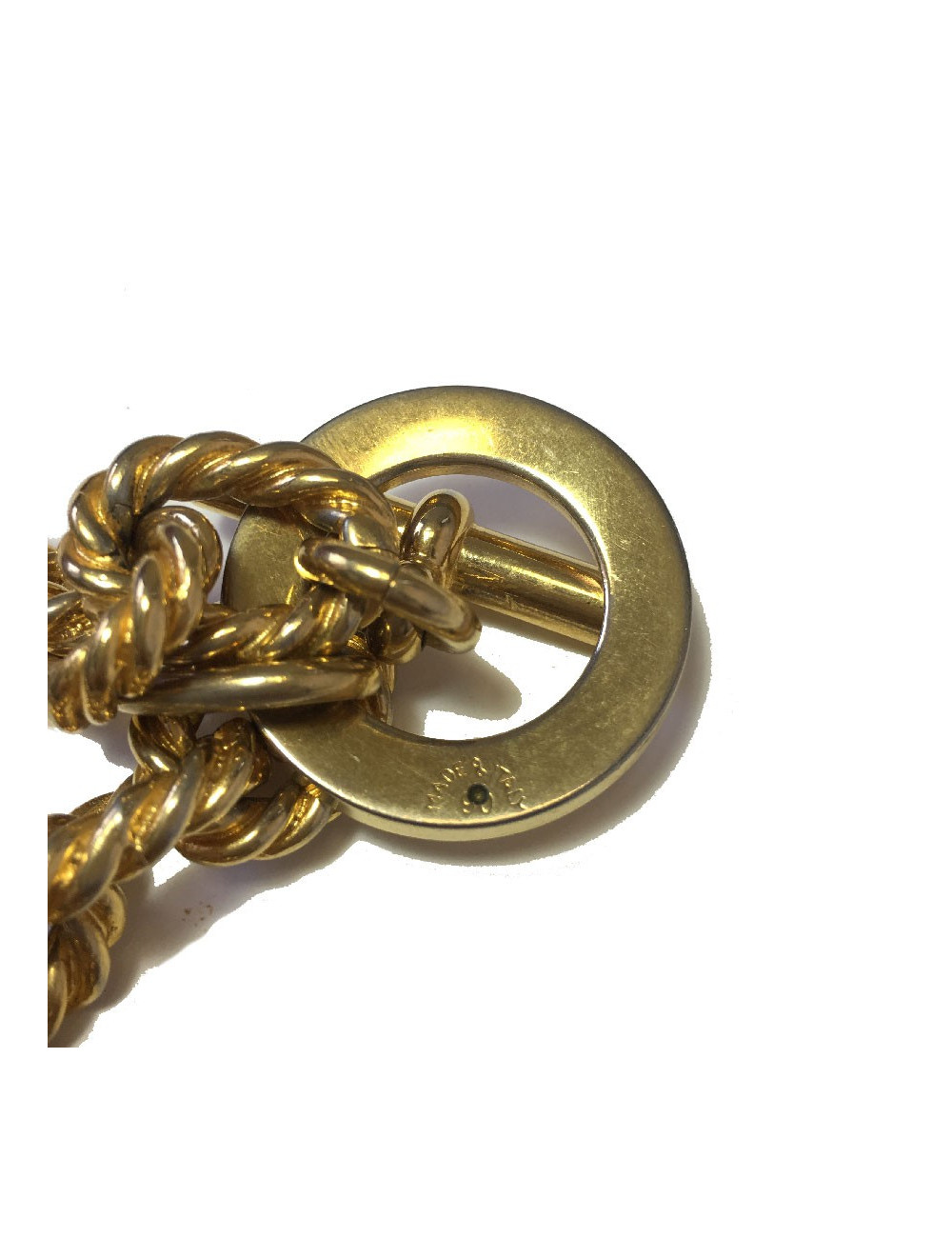 Collier CELINE vintage chaîne en métal doré