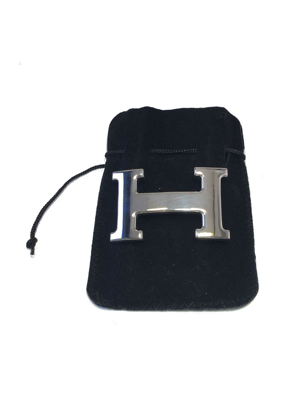 Boucle H HERMÈS métal palladié