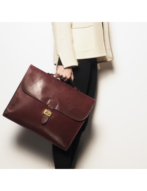  Sac à dépêches" (1950)  HERMES en cuir  box rouge