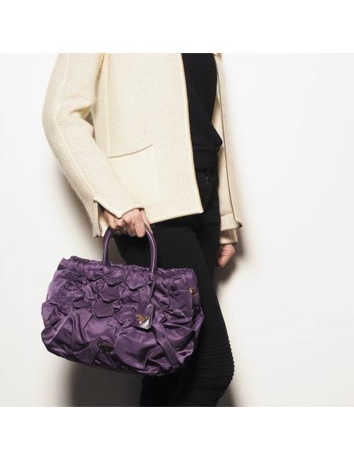Sac PRADA en satin violet