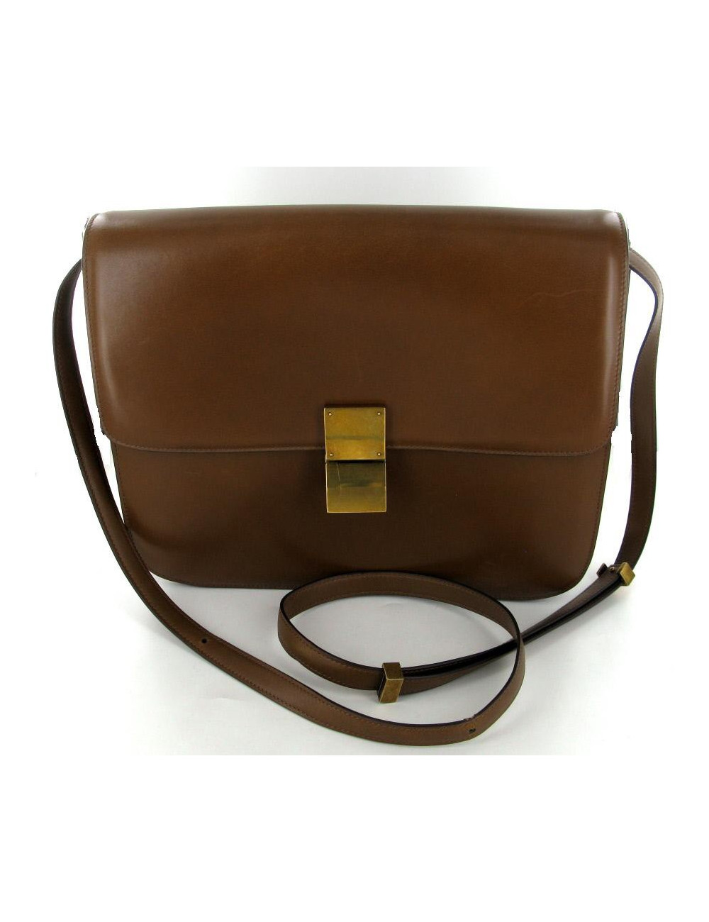 Sac CELINE "Classique Box" en cuir gold