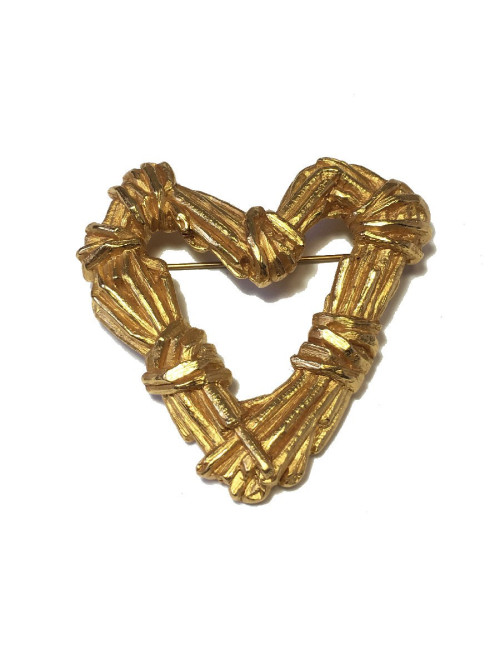 Broche CHRISTIAN LACROIX coeur en métal doré