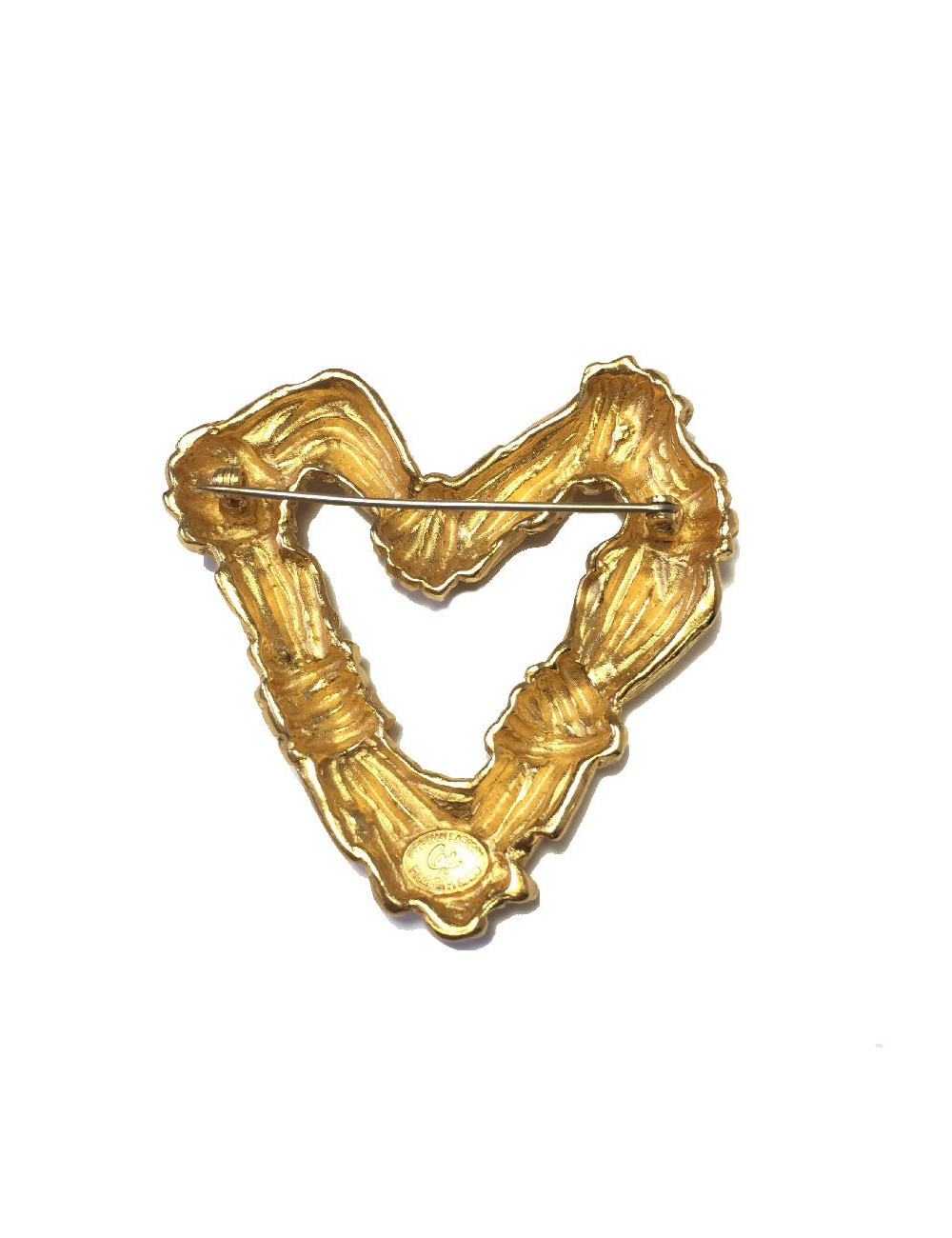 Broche CHRISTIAN LACROIX coeur en métal doré