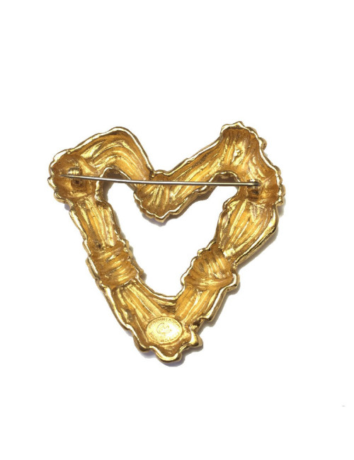CHRISTIAN LACROIX vintage brooch in gilded metal